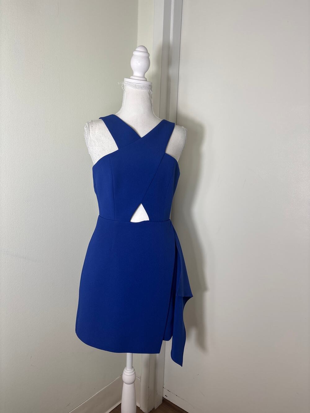 BCBG Cobalt Blue Cut Out Cocktail Dress Sz 0